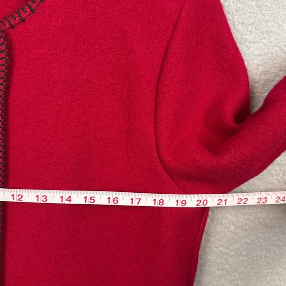 Vintage Geiger Collections Wool Cardigan Jacket Red Embroidered Pockets Size 10 - Picture 3 of 9